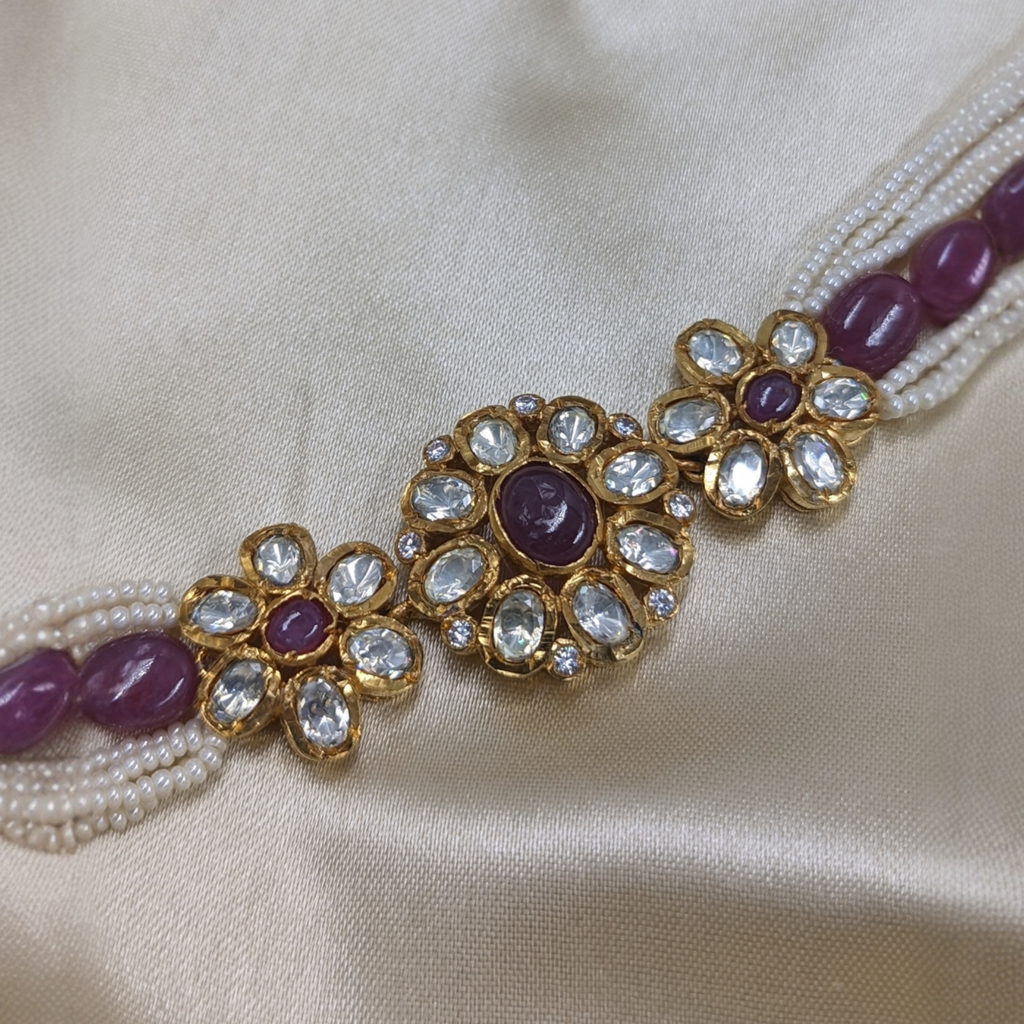 Ravish Real Ruby and Moissanite Bracelet