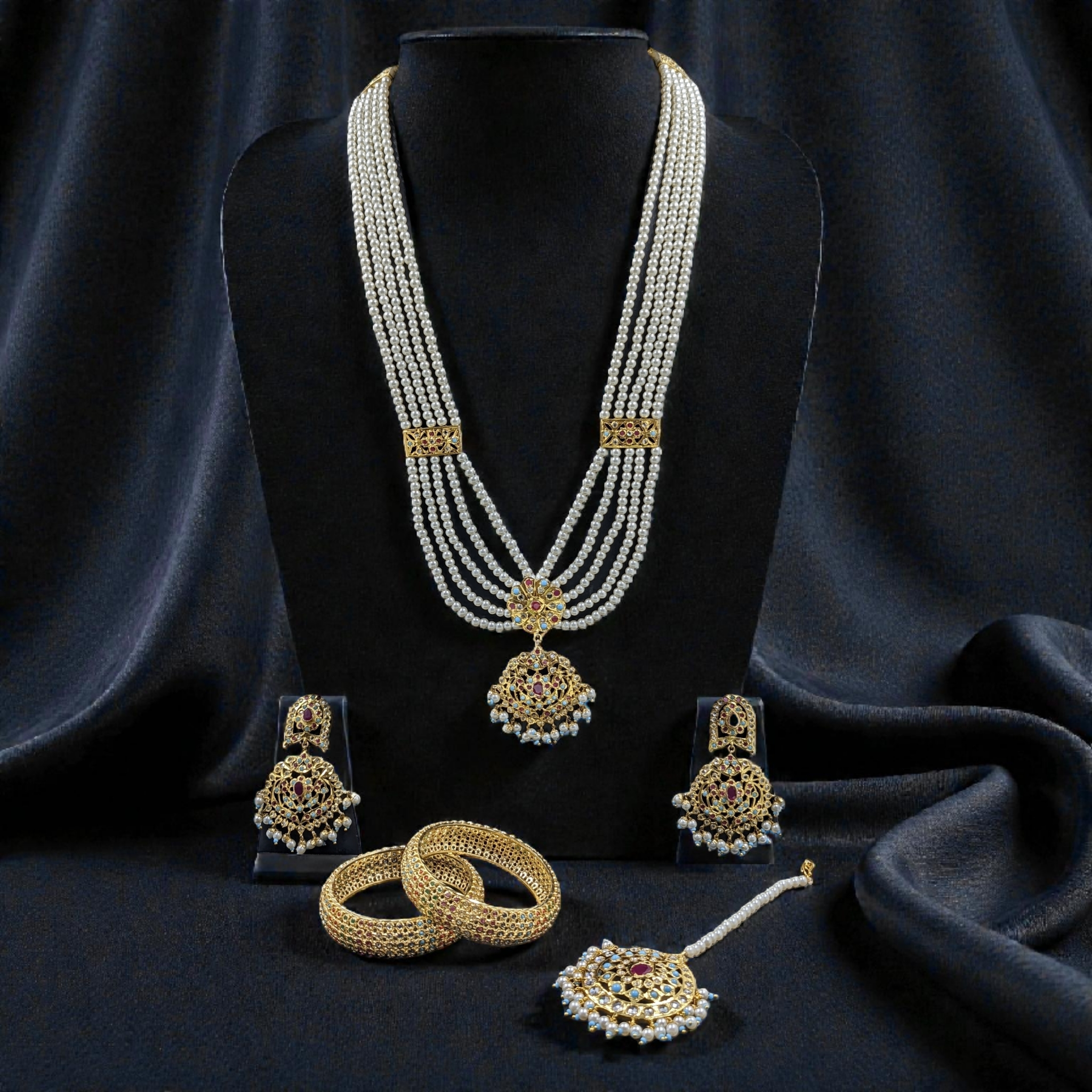 Reshma Bridal Set | Pearl Rani Haar & Jewelry Ensemble