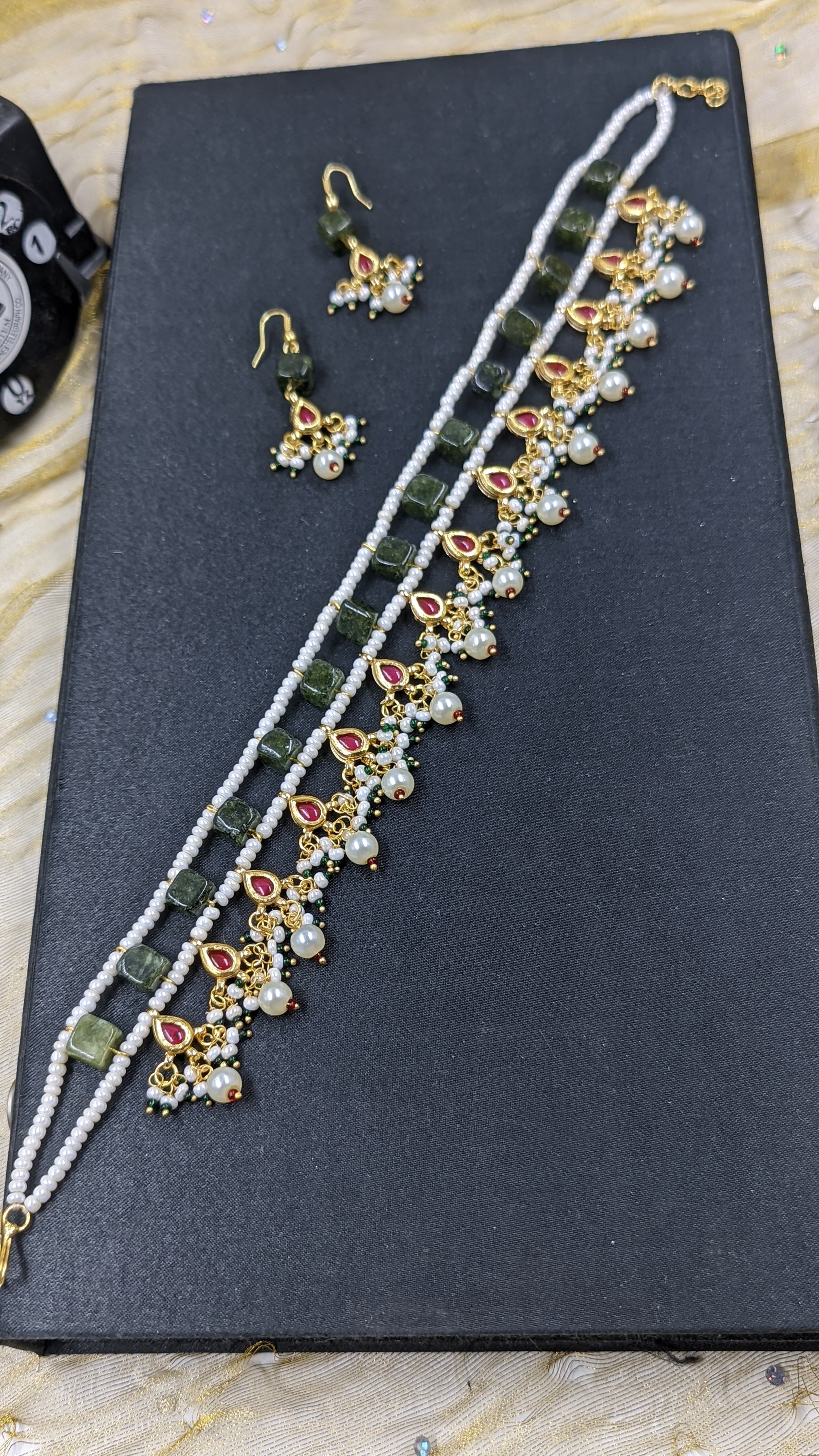 Avni Emerald-Ruby Chokar Set