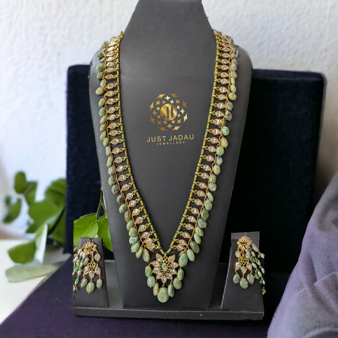 Pathani Haar in Real Emeralds