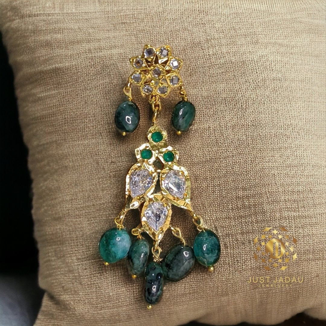 Pathani Haar in Moisseenite and  Real Emerald
