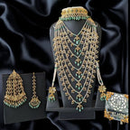 Shafaq Bridal Set in Real Pearls and Real Emerald