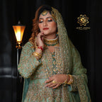 Shafaq Bridal Set in Real Pearls and Real Emerald