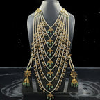 Shafaq Heavy Satlada  in Real Emerald/ Real Ruby n Real Pearls