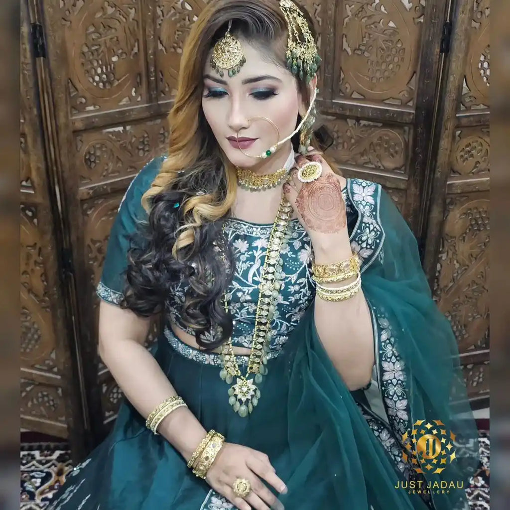 Reshma Bridal Set in Real Emerald