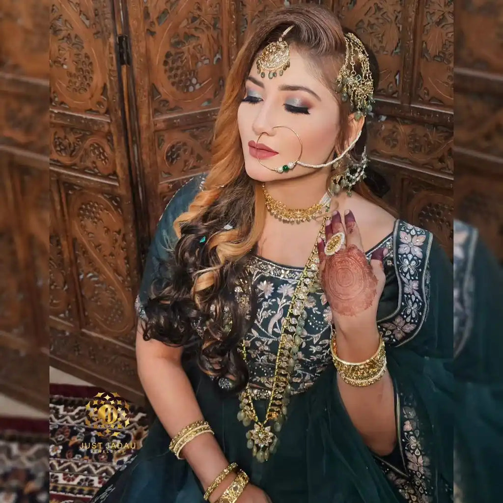 Reshma Bridal Set in Real Emerald