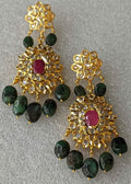 Rifa Earrings in Real Emerald n Real Ruby
