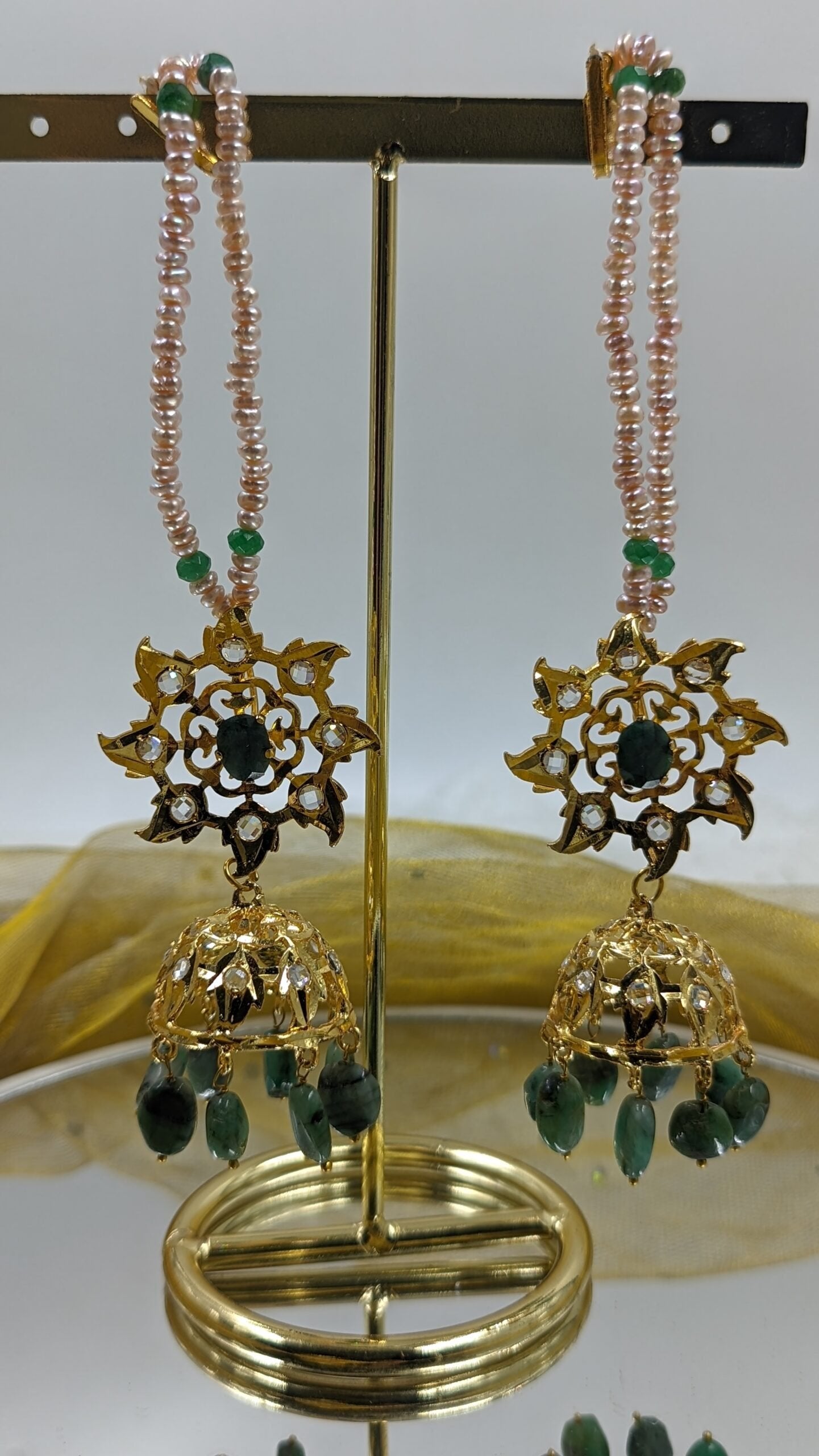 Rukhsana Bridal Set in real Emerald n Real Pearls