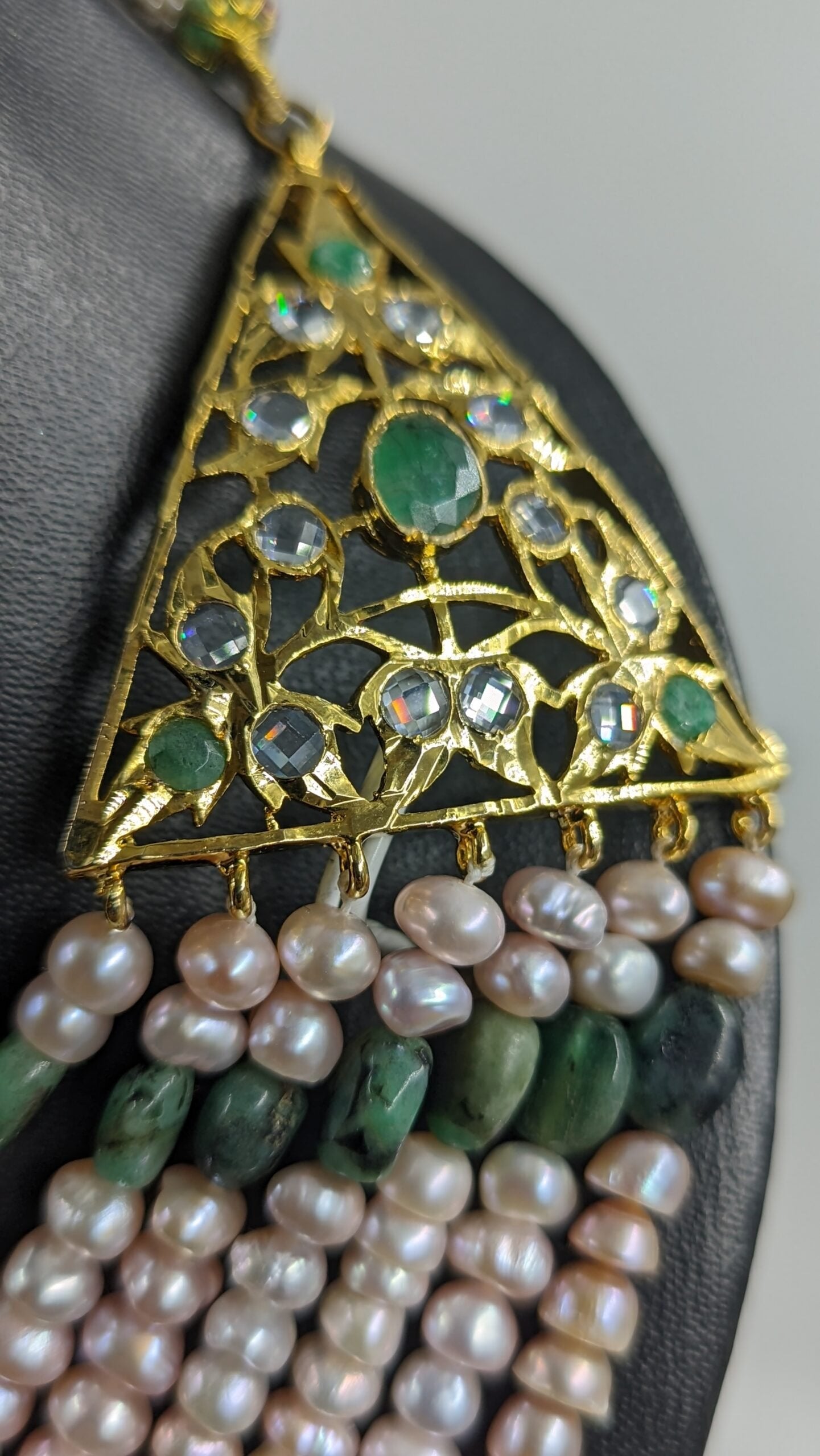 Rukhsana Bridal Set in real Emerald n Real Pearls