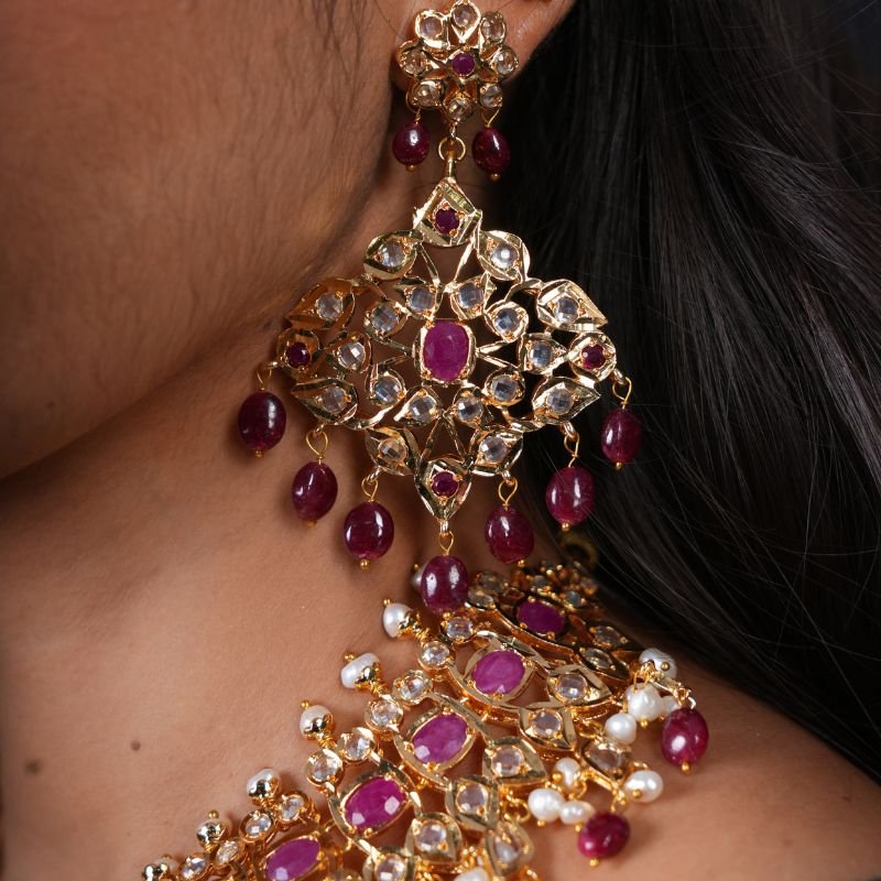 Shabiasta Necklace Set in real Ruby