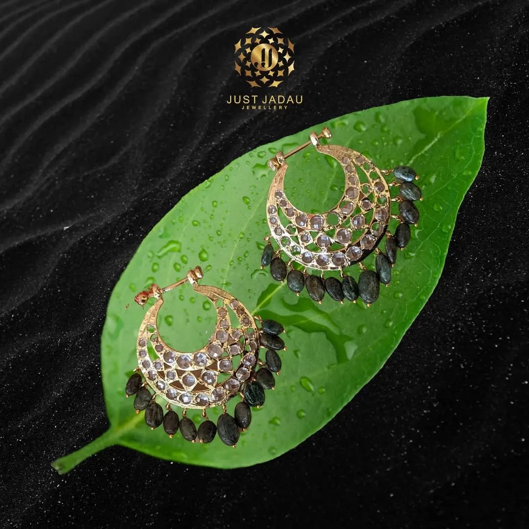 Sia Screw Chandbali In real Emerald