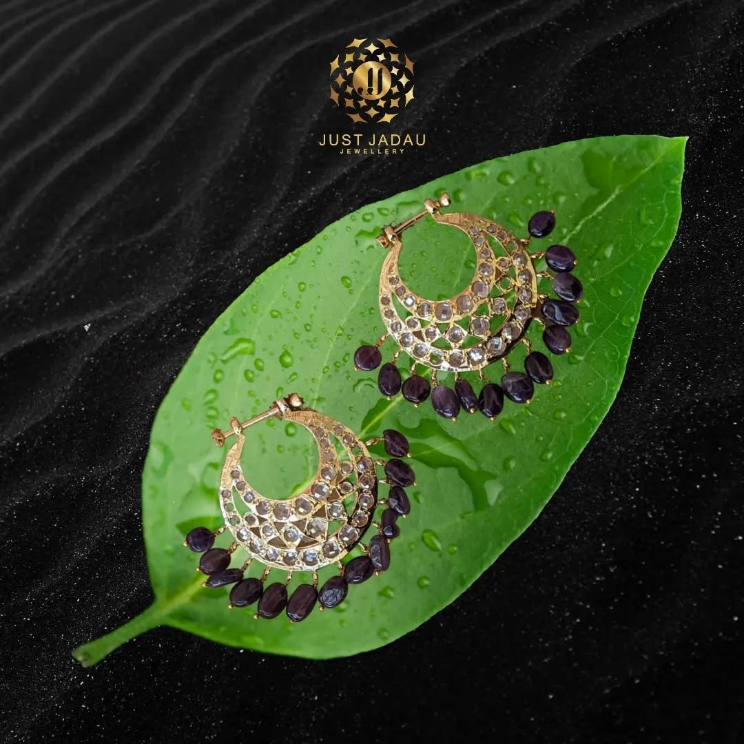 Sia Screw Chandbali In real Amythist