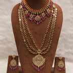 Sidra Bridal Set in Real Emerald/Real Ruby