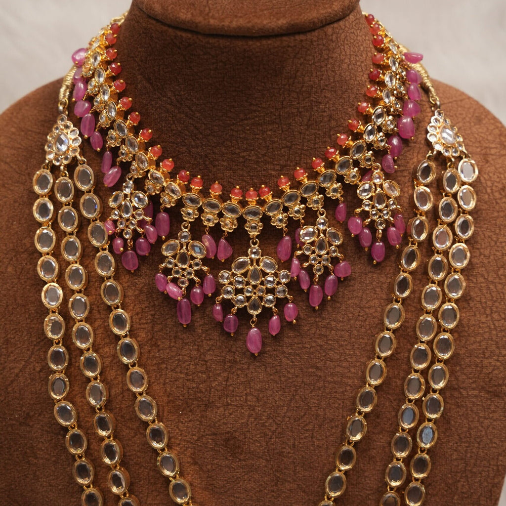 Sidra Bridal Set in Real Emerald/Real Ruby