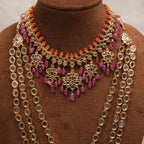 Sidra Bridal Set in Real Emerald/Real Ruby