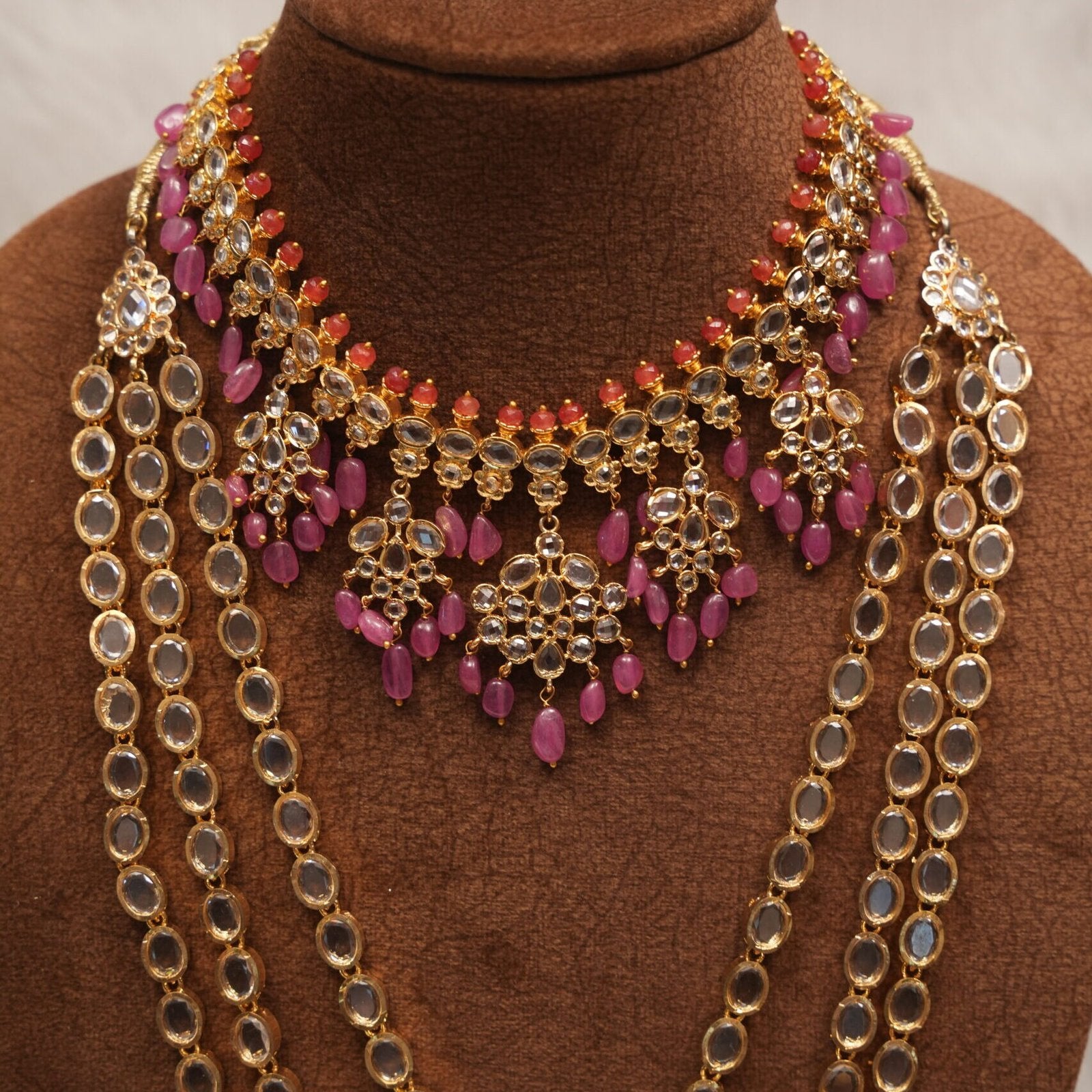 Sidra Bridal Set in Real Emerald/Real Ruby