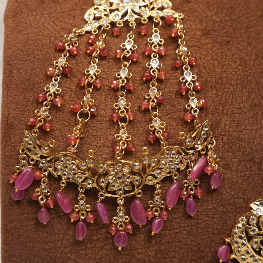 Sidra Bridal Set in Real Emerald/Real Ruby
