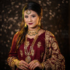 Sidra Bridal Set in Real Emerald/Real Ruby