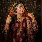 Sidra Bridal Set in Real Emerald/Real Ruby