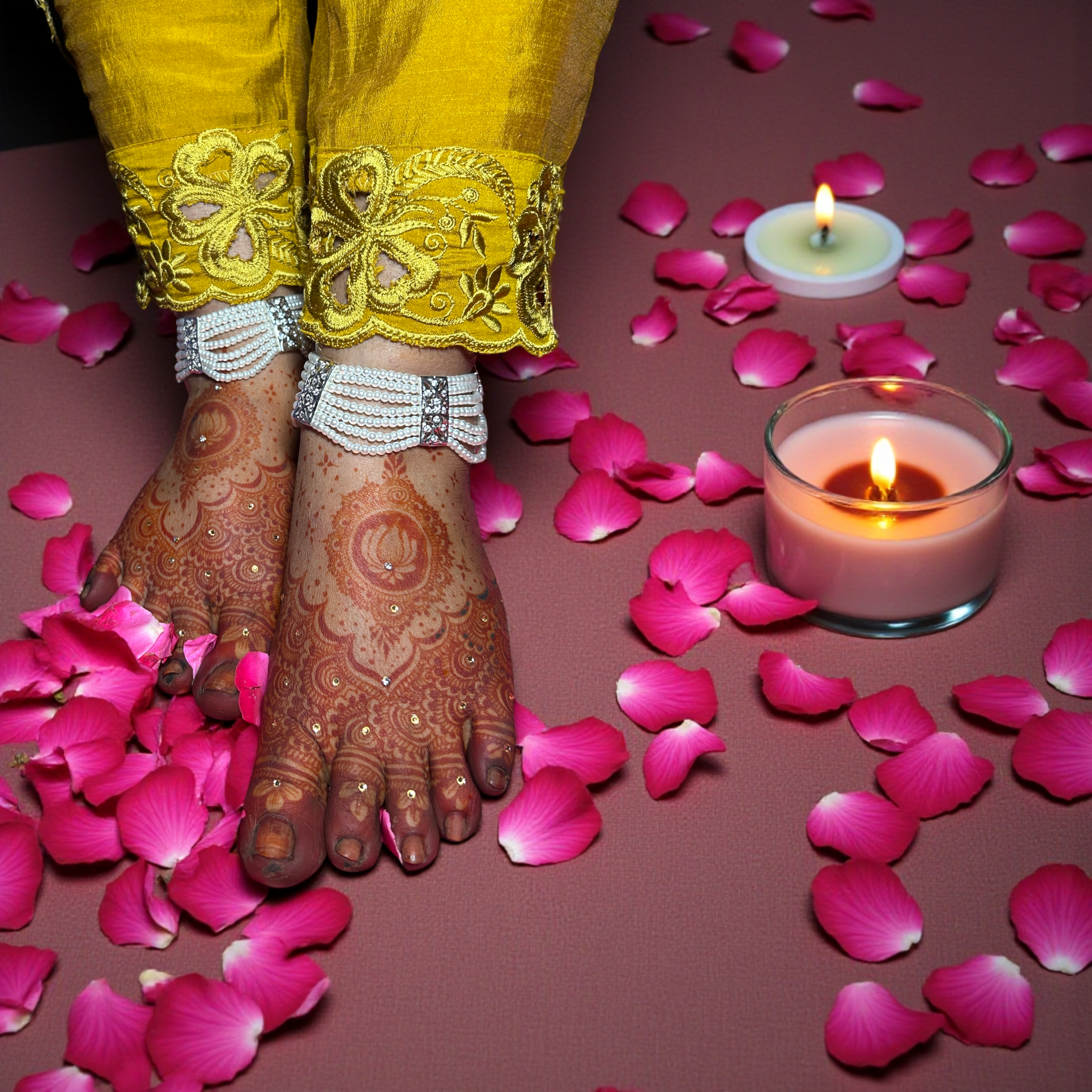 Rakshanda Anklets in Silver Finish