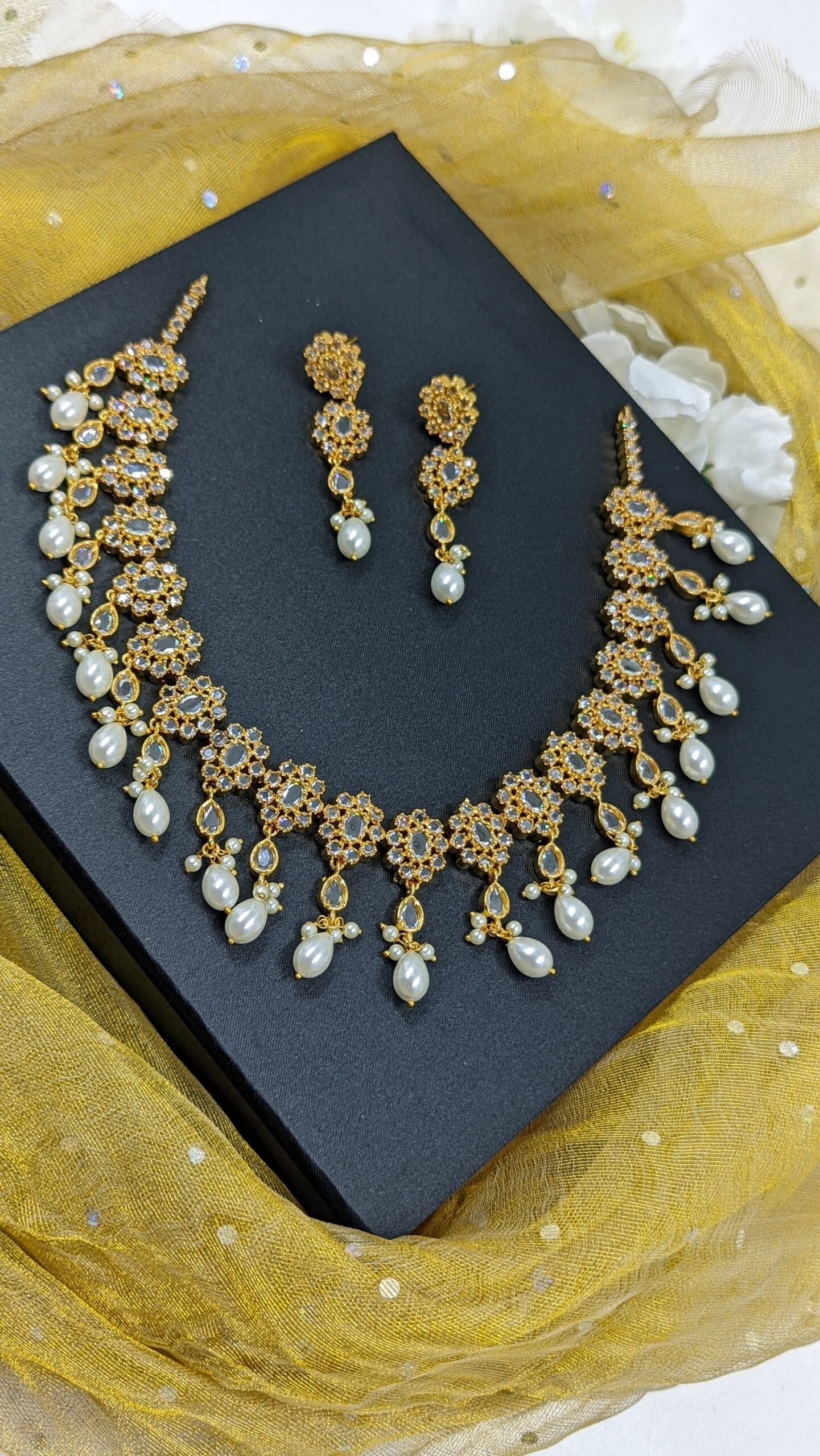 Tanima Necklace set in Pearls