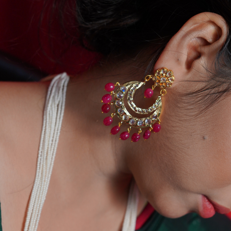 Real Ruby Tirmani with Chandbali