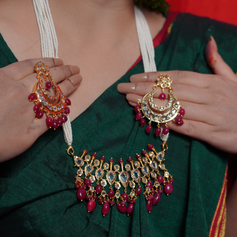 Real Ruby Tirmani with Chandbali