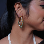 Tirmani In Real Emerald with Screw Chandbali