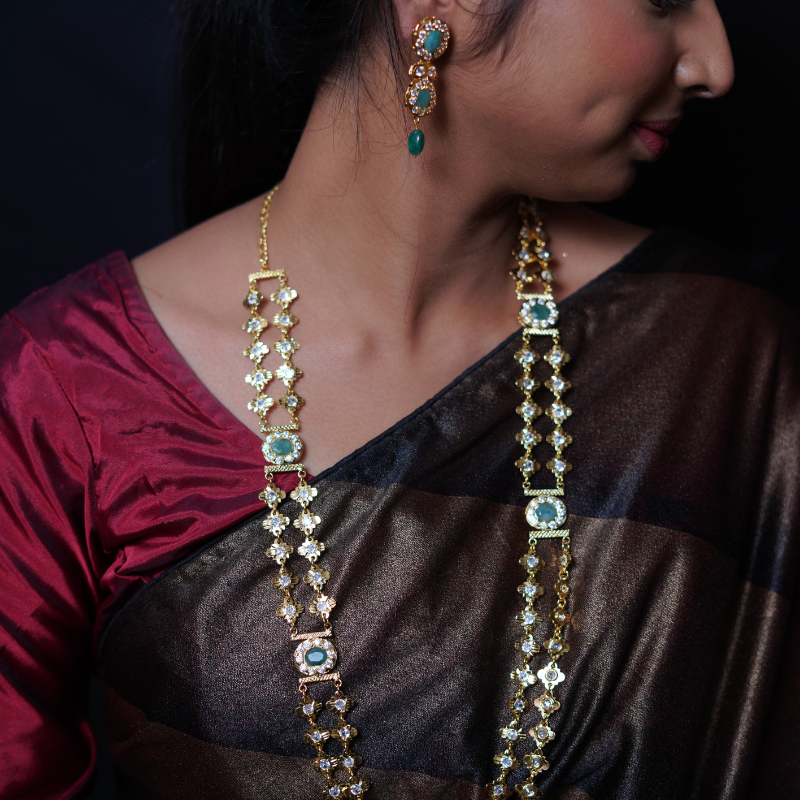 Taabeer Layered Haar In Real Emerald