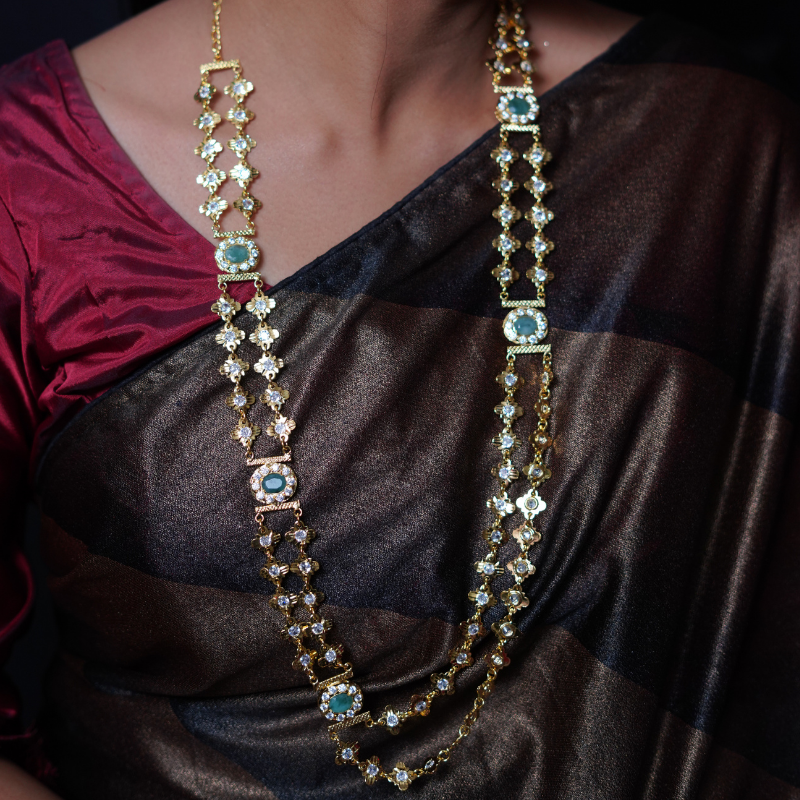 Taabeer Layered Haar In Real Emerald