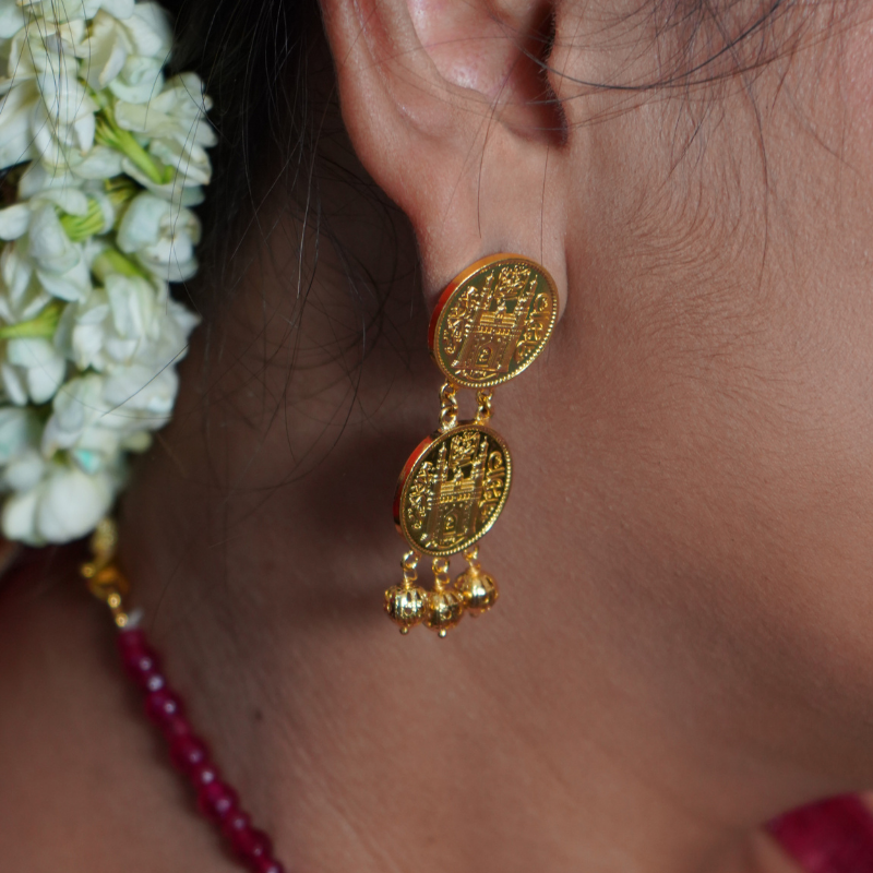 Ashrafi Layered Haar in Ruby Beads