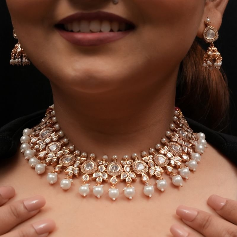 Maryam Necklace Set in Real Kundan