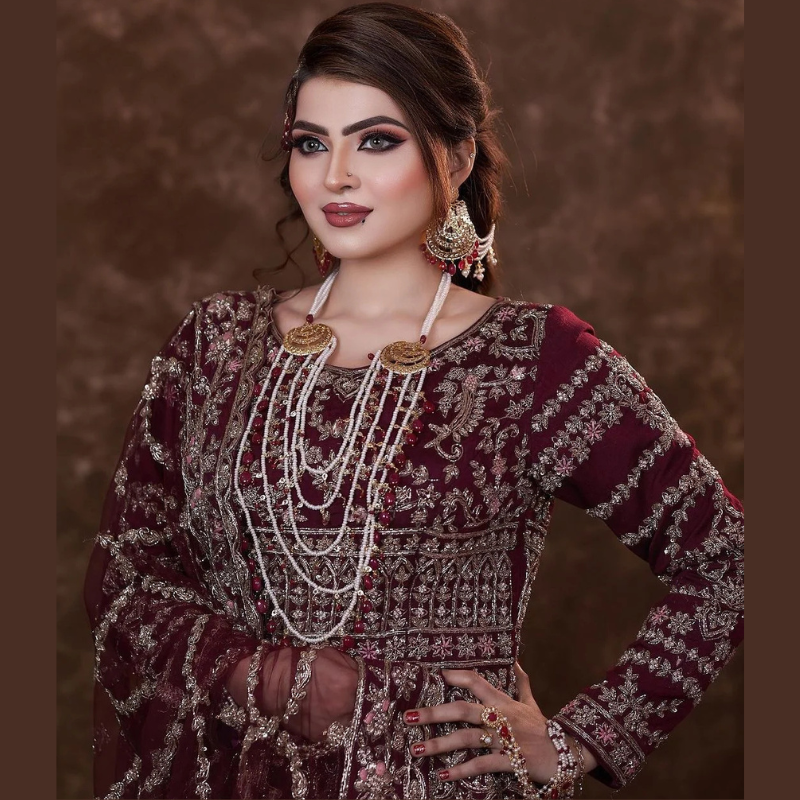 Muskan Bridal Set in  Real Ruby