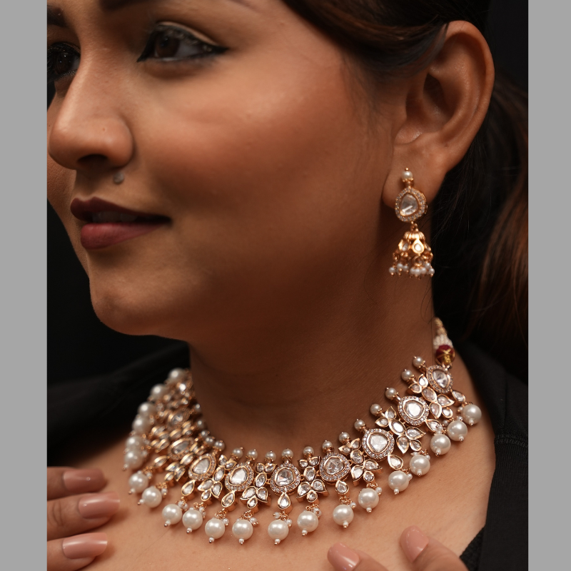 Maryam Necklace Set in Real Kundan