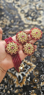 Nasra Jadau Choker Set With Finger Ring