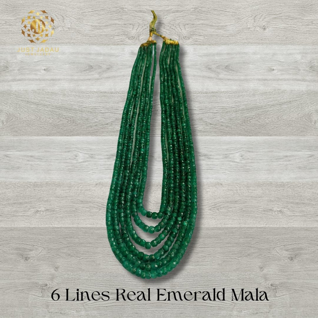 6 Layered Real Emerald Beads Mala