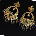 Naurain Chandbali Emerald Pearl