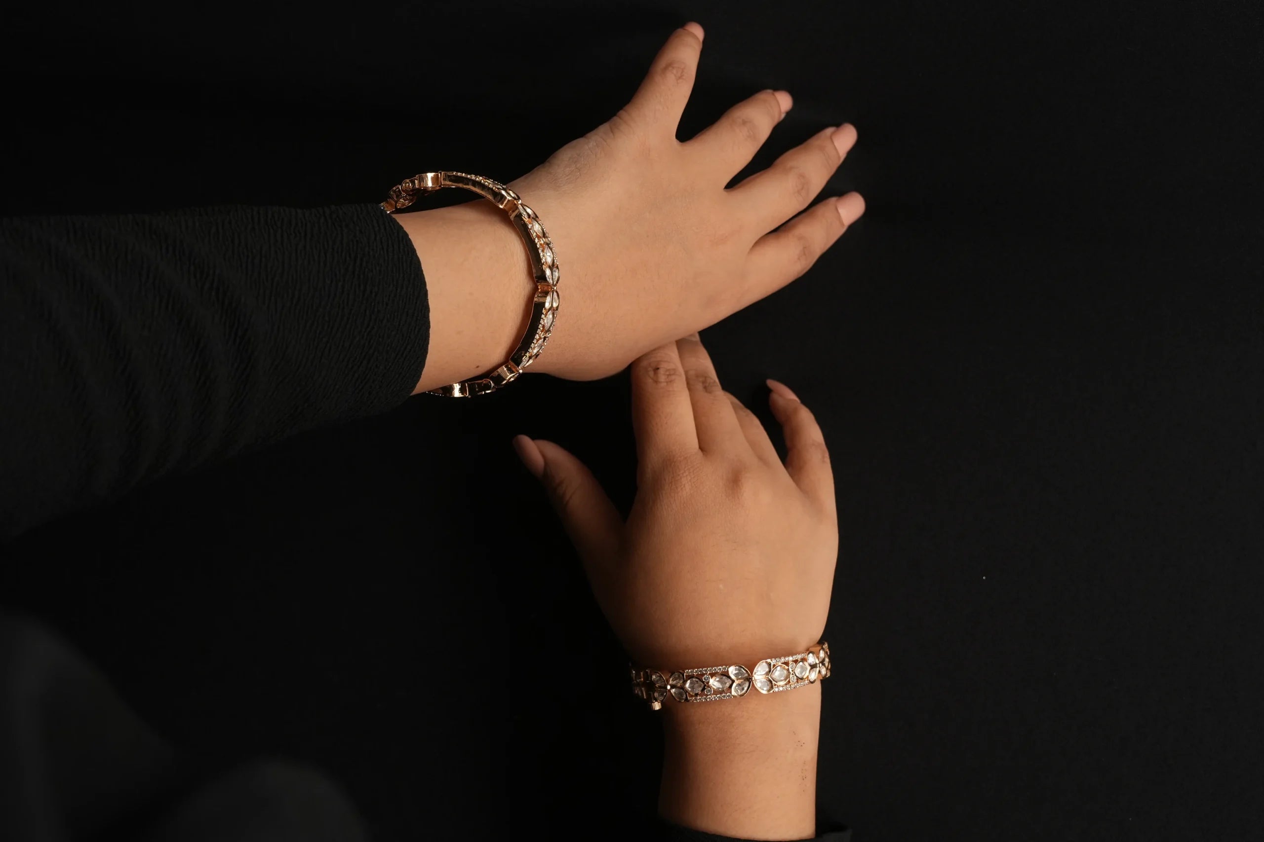 Leela Real Kundan Bangles Set