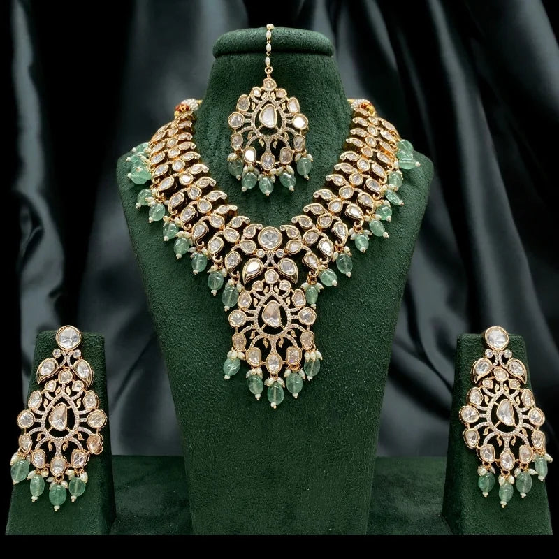 Manaal Bridal Set in Real Kundans