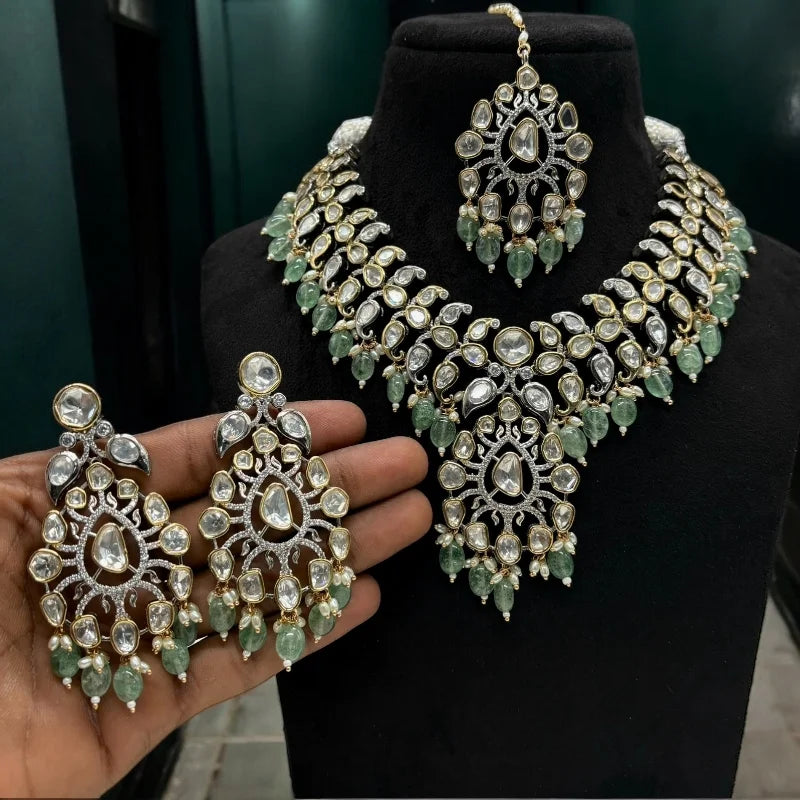 Manaal Bridal Set in Real Kundans