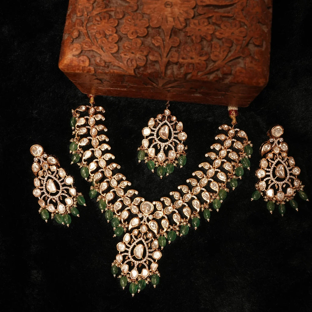 Manaal Bridal Set in Real Kundans