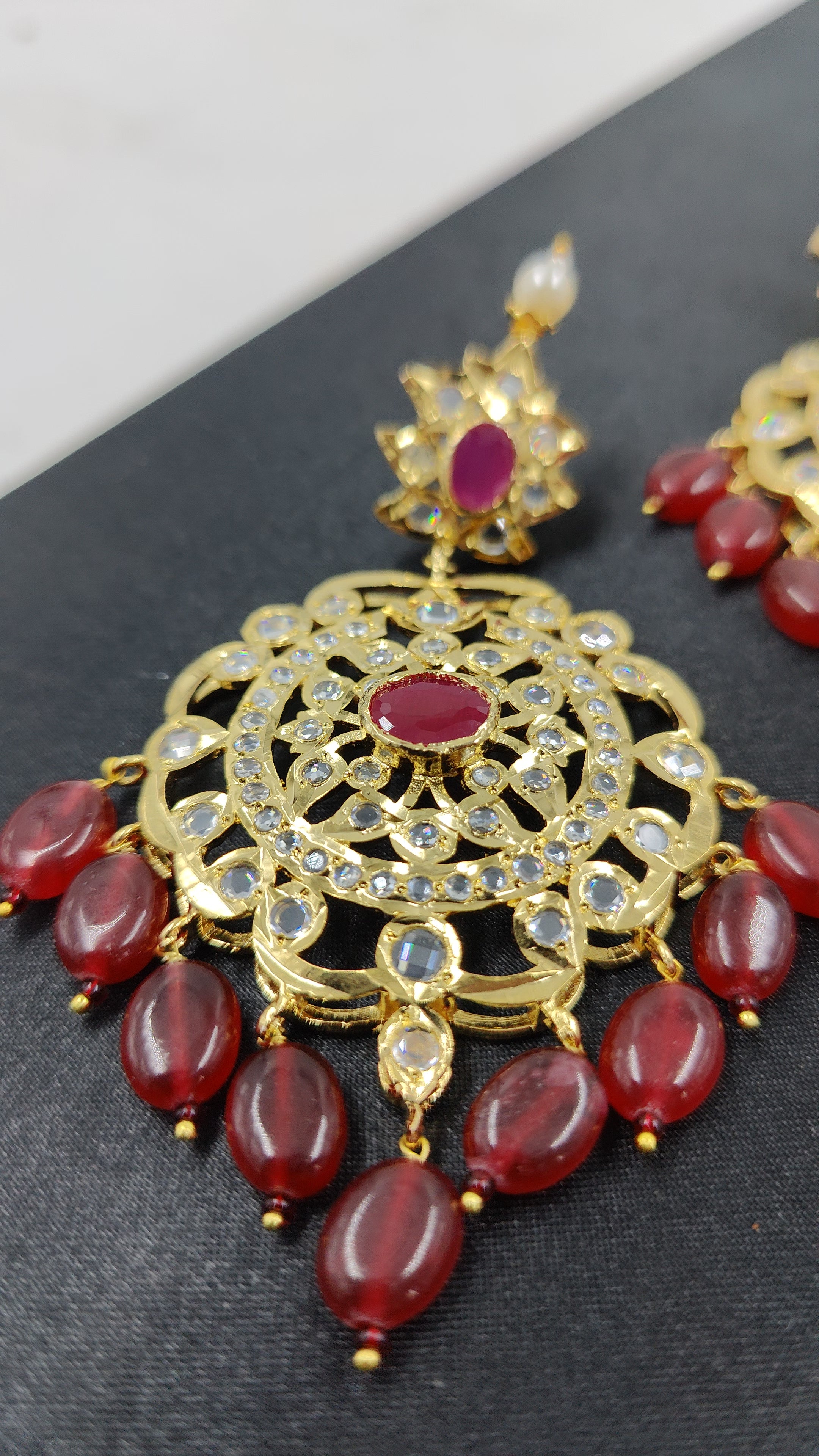 Kahkashan Chandbali in Ruby