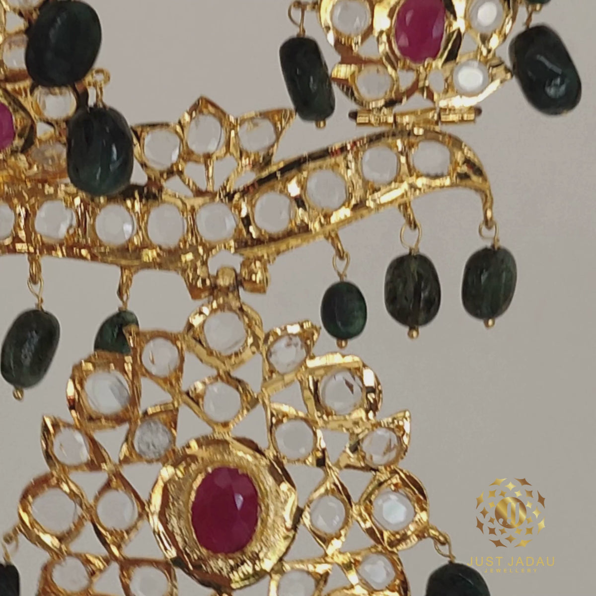 Asif Jahi Haar In Real Emerald and Real Ruby
