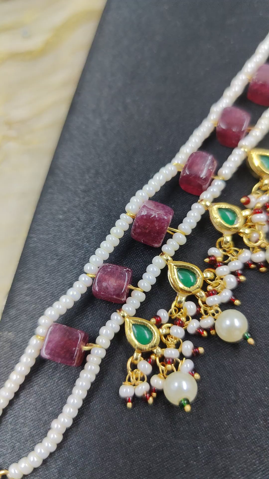 Avni Ruby- Emerald Chokar Set