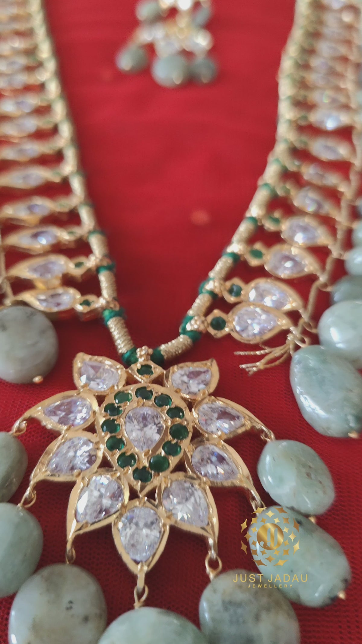 Pathani Haar in Real Emeralds
