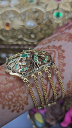 Royal Emerald Jadau Hand Bracelet