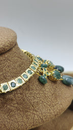 Nayaab Real Emerald Necklace Set