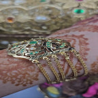 Royal Emerald Jadau Hand Bracelet