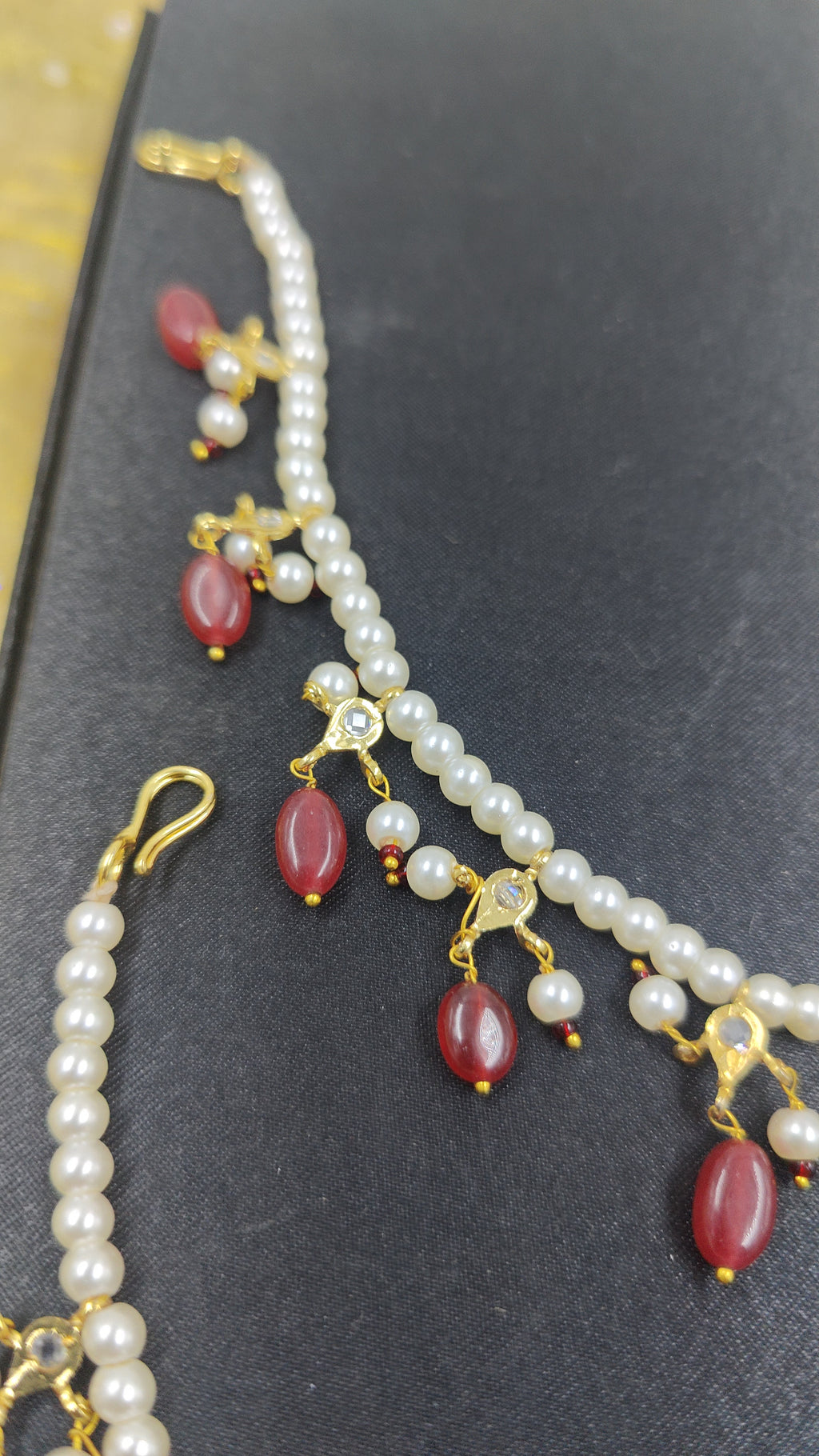 Basira Anklets In Ruby