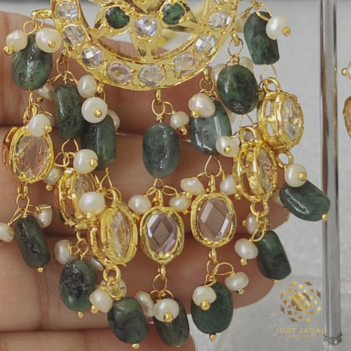 Noor Jahan Haar In real Emerald and Real pearls